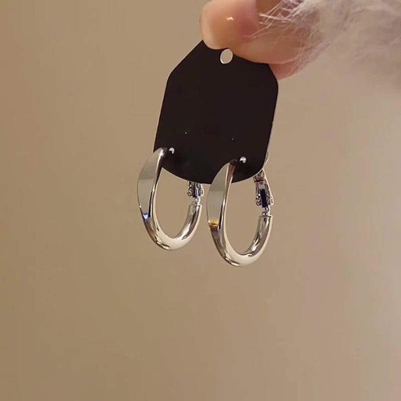 Cold Wind Metallic Element Ring Ear Buckle E5645银